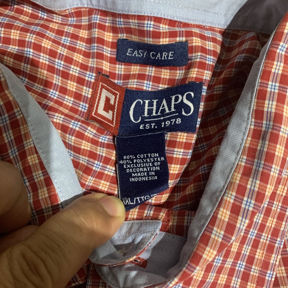 Chaps Shirt‎ Men's XXL  Check Shirt Button Up Short Sleeve Easy Care 0133 - Picture 4 of 9